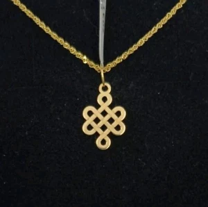 Colgante Y Cadena oro 18k 750 mls. Nudo AMOR ETERNO 14 MM. - Bild 1 von 6