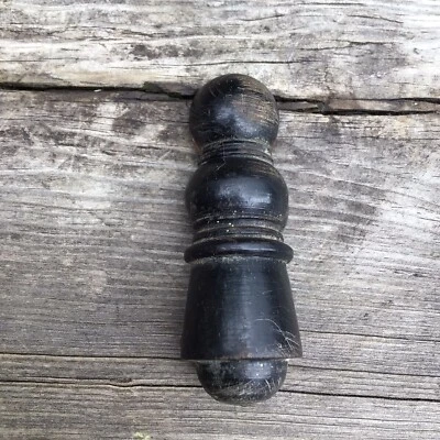 Antiga capa de escudo chave porta única de pinho pintada de preto antiga 2,5” - Imagem 1 de 2