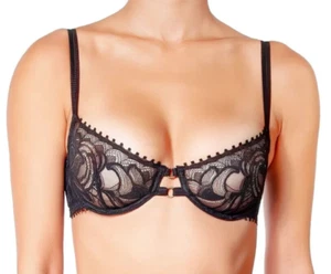 NUEVO SUJETADOR CON AROS HUIT 'Nuit Folles' Balconette negro talla 34 C $97 venta al por menor - Imagen 1 de 6