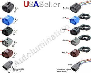 Porsche 911 VW Audi Tail Light Harness 8 Pin Connectors - Picture 1 of 1