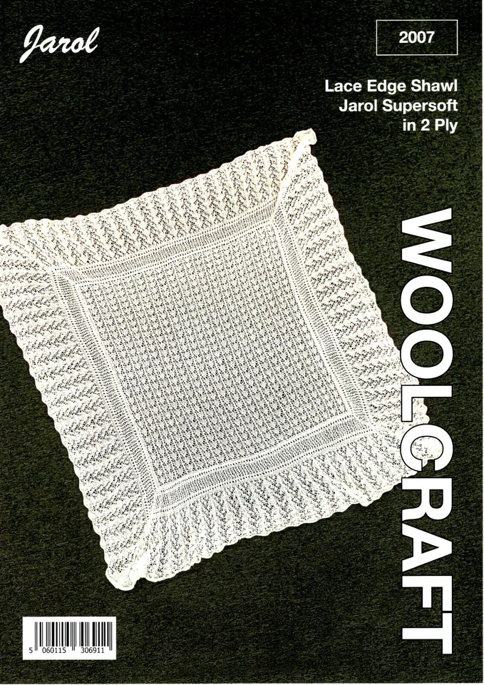 JAROL Knitting Pattern 2007 2Ply Lace Edged Shawl - Image 1 of 1