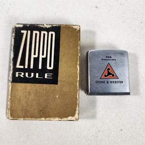 Cinta métrica vintage Zippo Rule Stone & Webster 75 aniversario - en caja 1893 - Imagen 1 de 13