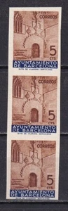 Spain Barcelona 1936 Edifil 13s x 3 imperf. MNG VF Cat Value 75€ - Picture 1 of 1