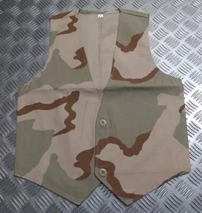 Military Desert Camo Basic Vest Boys Mens U.S Style Multi Tri-Cam Fancy Dress - Picture 1 of 6