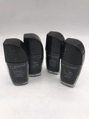 LOTE DE 4 UÑAS WET N WILD WILDSHINE CREMA NEGRA COLOR .41 FL. OZ. 12,3 ML. Foto 1 de 2