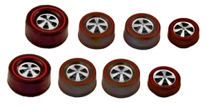 8 Brightvision Redline Wheels – 2 Lg, 4 Med & 2 Sm Deep Dish Dull Chrome Style - Picture 1 of 5