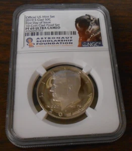 2019 S CLAD KENNEDY HALF NGC PF 69 UC - 1ST DAY OF ISSUE - 10-COIN CLAD PF SET - Picture 1 of 7