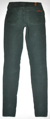 Pantalones de mezclilla Cordoroy ajustados 7 For All Mankind talla 25 X 30,5 Gwenevere descoloridos verde oscuro Foto 1 de 4