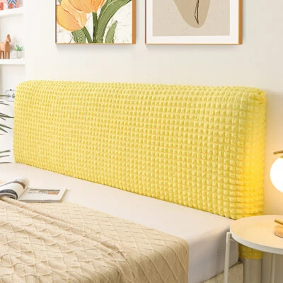 Cabecero de cama elástico cubierta gofrera cabecero liso funda antideslizante cama a prueba de polvo verde Foto 1 de 4