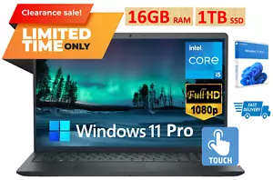2025 Dell Inspiron 15 Laptop Touch Intel i5-1235U 16GB RAM& 1TB SSD, Win 11 Pro - Picture 1 of 11