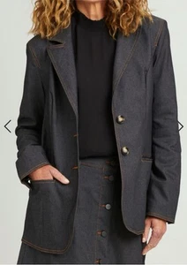 Foil Denim Hue Blazer Size 16 rrp $199.95 - Picture 1 of 12