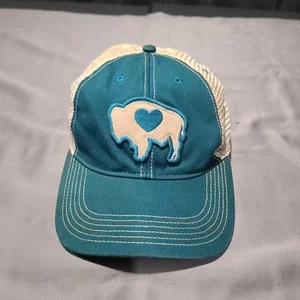 Gorra Yellowstone Snap Back verde azulado blanco malla camionero búfalo corazón parche para hombre - Imagen 1 de 4