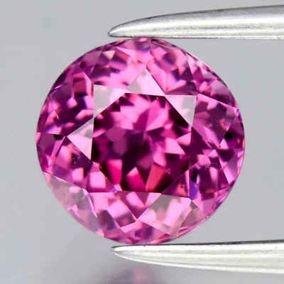 💎1,16ct IF redondo natural elétrico magenta rosa granada umbalita gema corte perfeito - Imagem 1 de 4