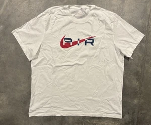 T-shirt Nike Air uomo abbigliamento sportivo Swoosh grafica bianca 2XL - Foto 1 di 6