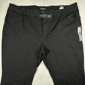 Lee Plus Jeans Womens Black 28W Instantly Slims Classic Relaxed Fit Straight Leg - Afbeelding 1 van 16