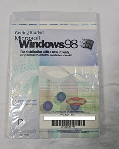 Windows 98 1st Ed. Getting Started Manual With COA & License Product Key - NO CD - Picture 1 of 2