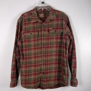 Orvis Mens Heavy Cotton Flannel Plaid Button-Up Shacket Jacket Size Medium - Imagen 1 de 6