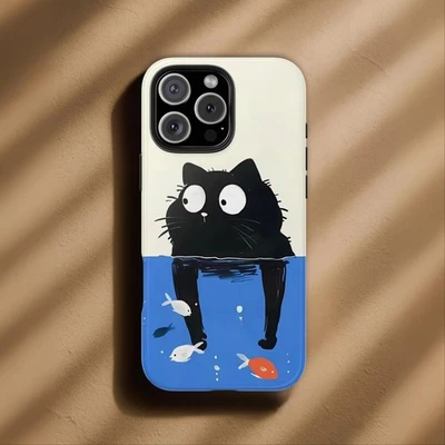Divertida Funda para iPhone Gato, Linda Funda para Teléfono Kawaii Kitten 2025 Foto 1 de 3