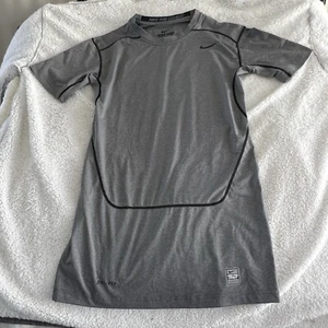 Nike Pro Combat Dri Fit Fitted Gray Long Sleeve Men's Activewear Shirt Sz XL - Picture 1 of 11