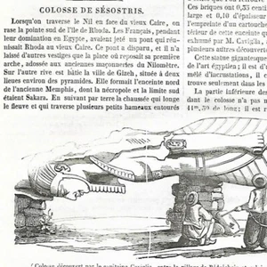 Egypte - Colosse de Sésostris -- Article de presse 1838 - Picture 1 of 2