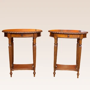 Pair Oak Bedside 2 Side Tables Antique Vintage - Picture 1 of 13