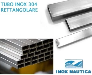 TUBO RETTANGOLARE IN ACCIAIO INOX AISI 304 BARRA 2MT 40mm X 20mm x 1.5mm - Foto 1 di 1