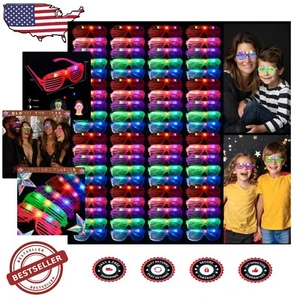 Occhiali durevoli Glow-in-the-Dark - Confezione da 80 bicchieri LED per feste per bambini e adulti - Foto 1 di 9
