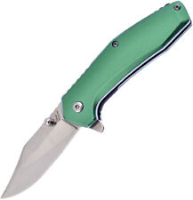 Frost SW-887G 2.75" Stainless Blade Green Handle A/O Folding Knife