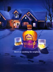 CROWN ROYAL WHISKY AD #42 RARE 2003 OOP "HERE'S TO OUTDOING THE NEIGHBORS." - Picture 1 of 1