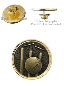 Cricket (A) 26mm Metal Lapel Domed Pin Badge - Picture 1 of 2