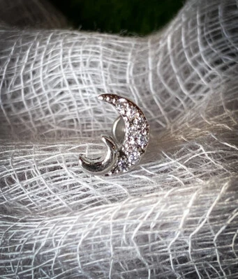 1 pieza CZ Crescent Moon 16 g Labret acero roscado interno Monroe Tragus Helix Foto 1 de 4