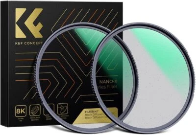 K&F Concept Black Diffusion 1/4 and 1/8 Mist Cinematic Effect Lens Filter Kit - Image 1 of 4