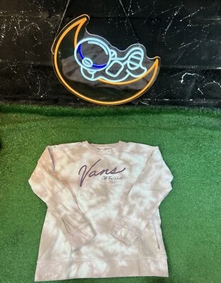 Sudadera Vans Off The Wall Logo Tie Dye Rosa y Blanco Para Mujer Talla MD Foto 1 de 4