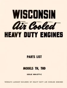 Manual del libro de piezas de servicio para operadores de instrucciones de motor Wisconsin TH y THD - Imagen 1 de 1