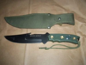 Stainless Steel Green Beret 7” Hunting Knife w/ Compass Nice LOOK! - Picture 1 of 6