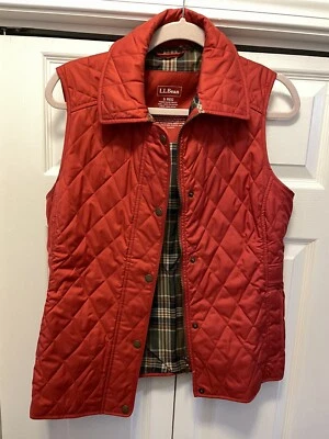 L.L. Chaleco acolchado Bean S para montar aislado forro a cuadros cremalleras broches de presión borde de pana Foto 1 de 4