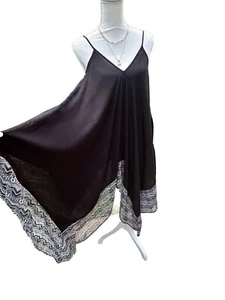Jessica Simpson Black Flowy Beach Cover-Up Vacation Cruise Maxi Dress Sm - Picture 1 of 7