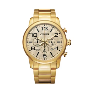 Citizen Mens Quartz Gold Tone Stainless Steel Chronograph Date Watch AN8052-55P - Picture 1 of 1