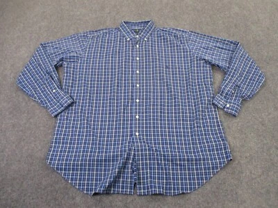 Camisa masculina Ralph Lauren XLT azul náilon business stretch desempenho leve - Imagem 1 de 4