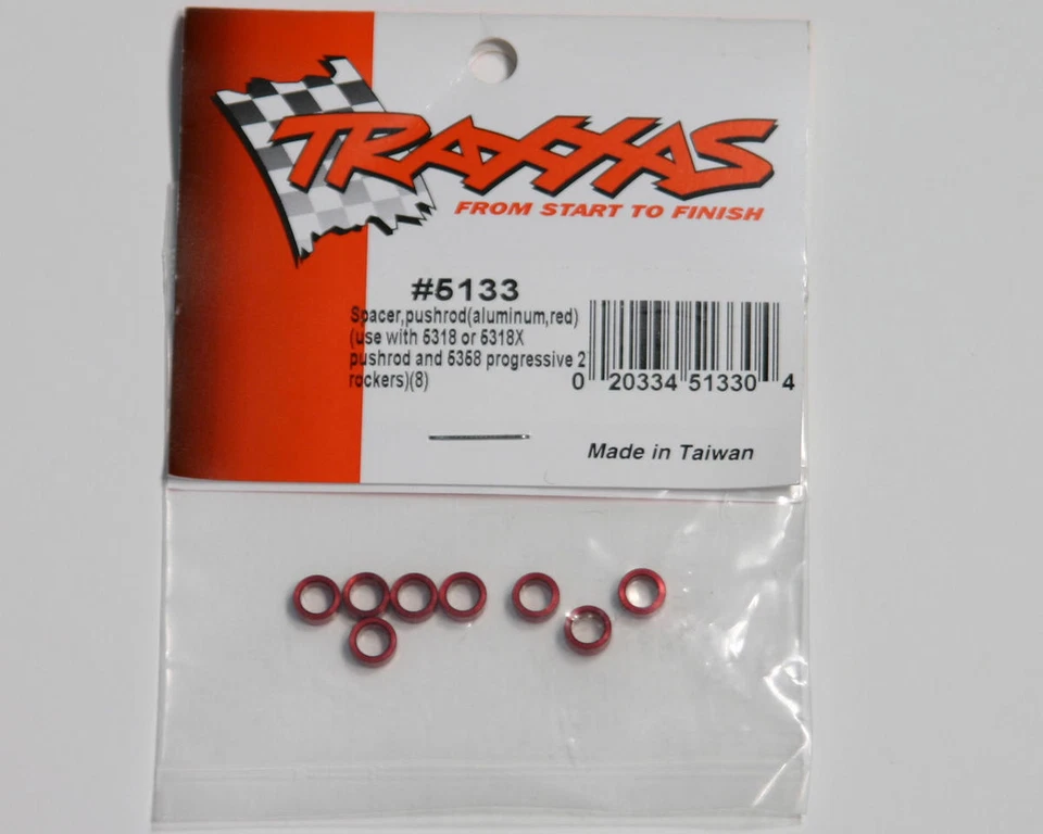 Traxxas - 5133 Spacer, Push rod (Aluminum, Red) - Image 1 of 1
