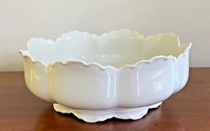 Haviland Ranson komplett weiß überbackene runde Puddingschüssel mit Fuß ohne Einsatz - Bild 1 von 14