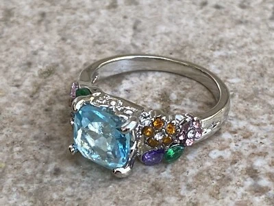 Joyería Mujer Auqua Circonita cúbica y Anillo Relleno de Plata Sólida Talla 7.5 Foto 1 de 3