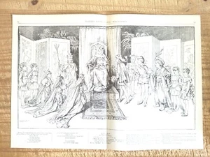 PRINZESSIN KITTY & PRINZ SCHILDKRÖTE.VTG 1886 HARPER'S 15,7" x 11" GRAVURDRUCK*86 - Bild 1 von 4