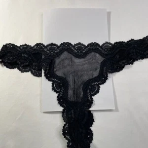 Victoria's Secret Bragas S Tanga Negro Encaje De Colección Sexy Little Things 2005 Nuevas - Imagen 1 de 5