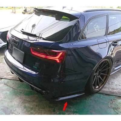 Glossy Black For Audi RS6 C7 5DR Avant Rear Side bumper Bar Splitter 2013-2018 Foto 1 de 4