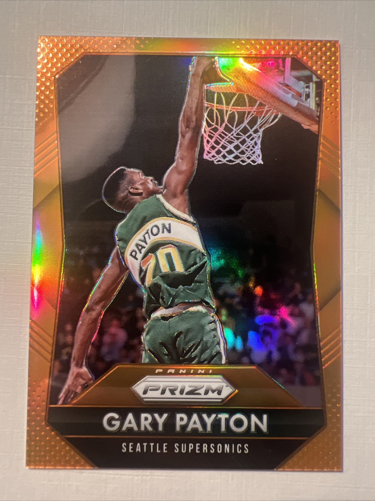 2015-16 Panini Prizm Orange /65 Prizm GARY PAYTON MINT SONICS Oregon State RARE