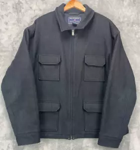 Polo Ralph Lauren Men's Utility Jacket XXL Black Mackinaw Cruiser Wool Blend - Picture 1 of 7