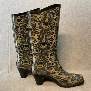 Pierre Dumas Damen 7 M Western - 1 Pfau wasserdichte Regenstiefel kleiner Absatz - Bild 1 von 14