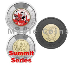 2022 Queen Elizabeth II black toonie + Hockey Summit color+no-c Canada 3 coins