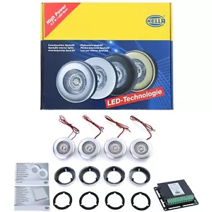 4x Hella Celis Innenleuchten Silber für Boot Caravan Wohnmobil 9 - 32 Volt - Picture 1 of 10